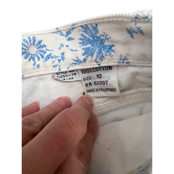 Vintage Sync Blue Floral 90s Jeans | Vintage Size 10 - Picture 4 of 7